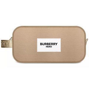 Burberry hero Beige Large Pouch Travel Dopp kit shaving Bag train case trousse